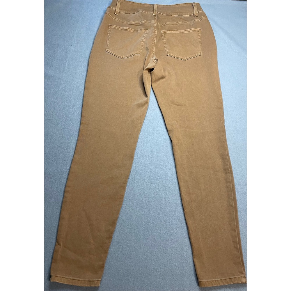 M Jeans Womens Skinny Jeans Camel Tan Double Button Stretch Size S Short 5642 - Picture 2 of 10